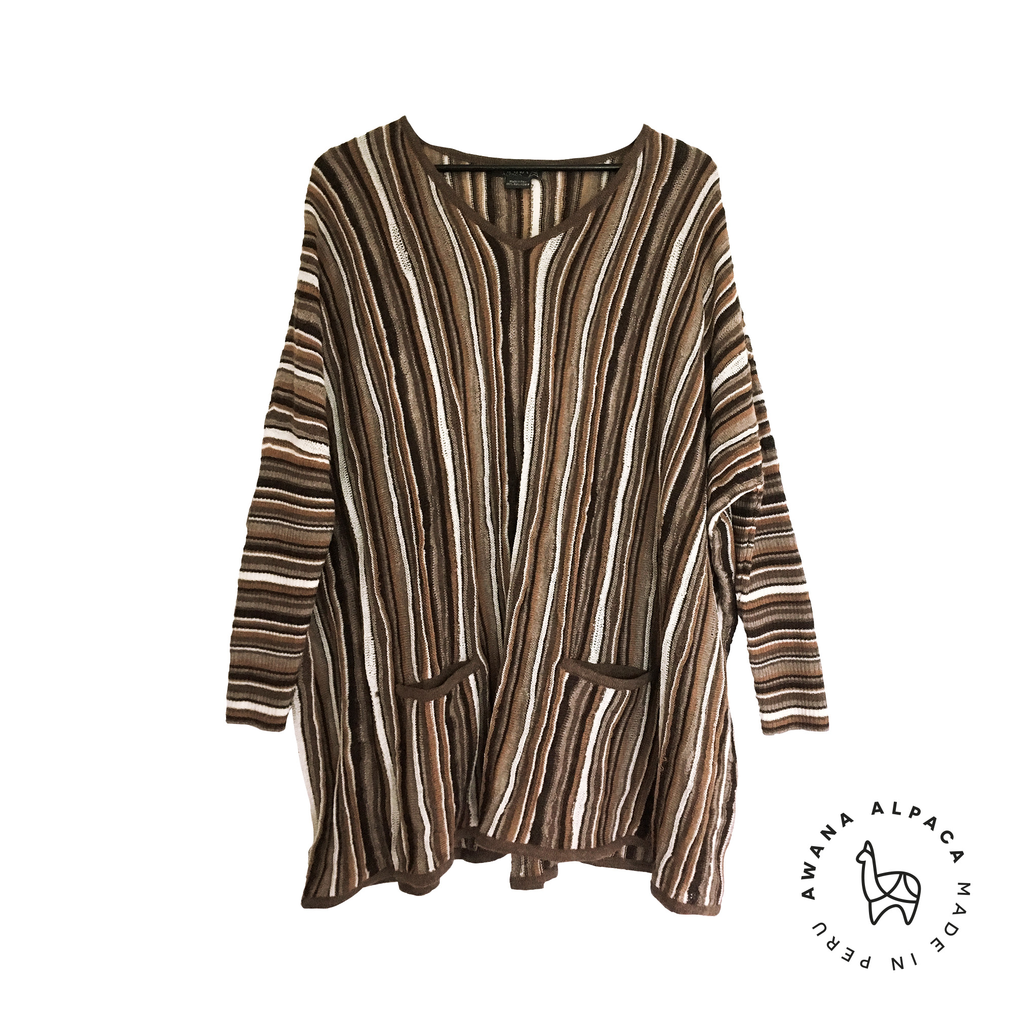 Pull Poncho Brown Beiges - Image 4