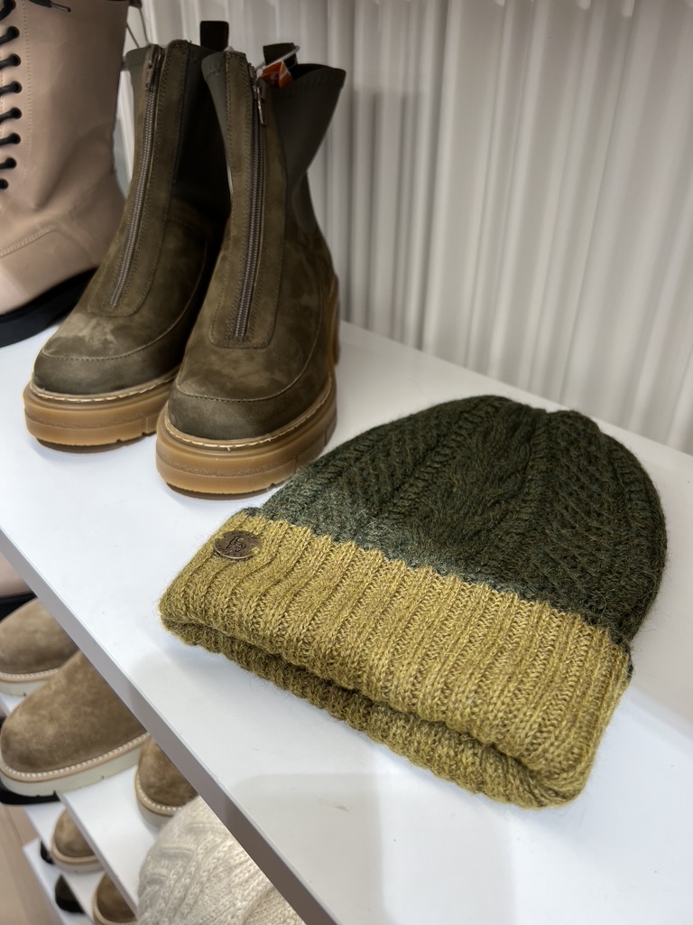 Beanie reversible Green & Mustard - Image 3