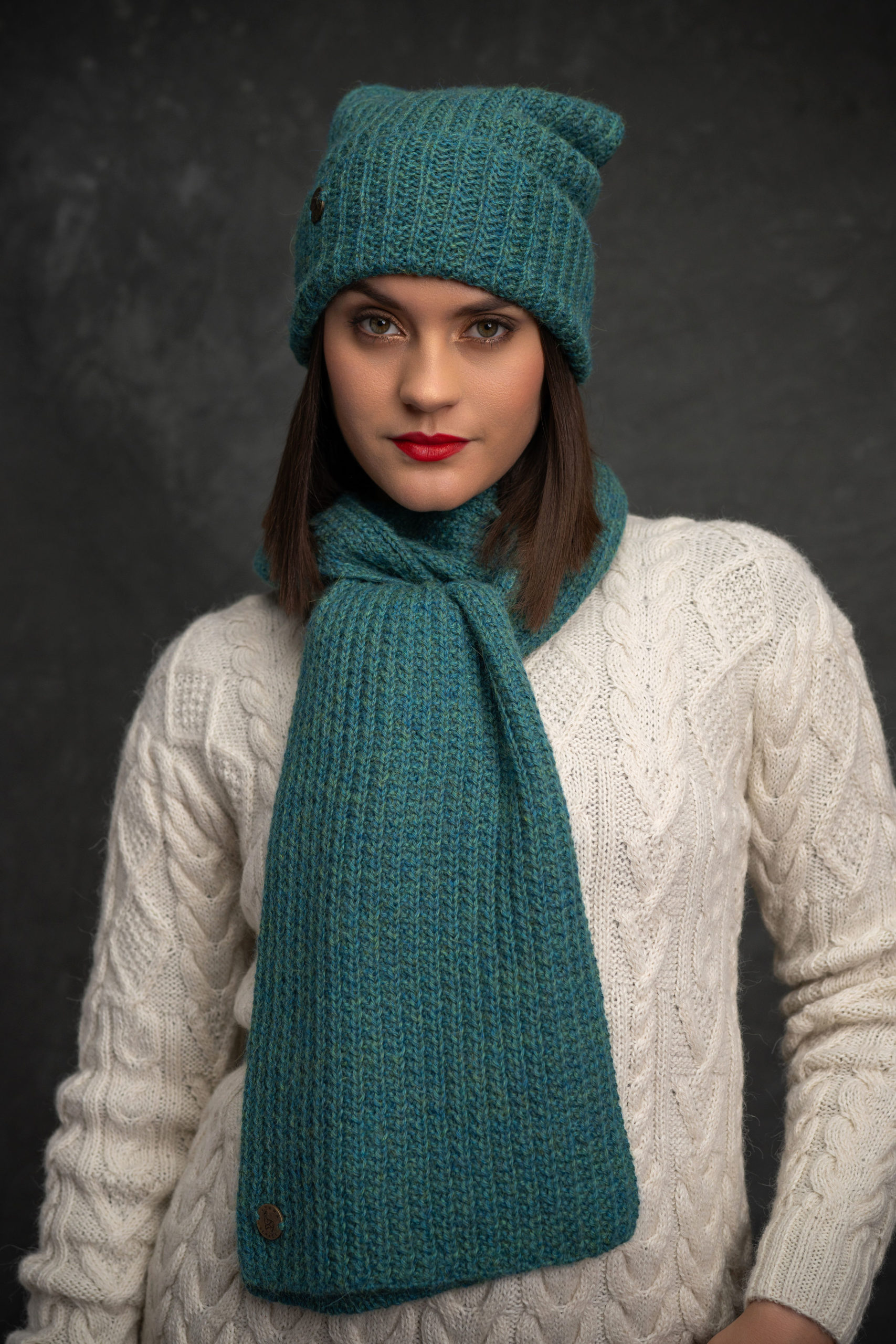 HAND MADE Baby Alpaca Scarf MINT