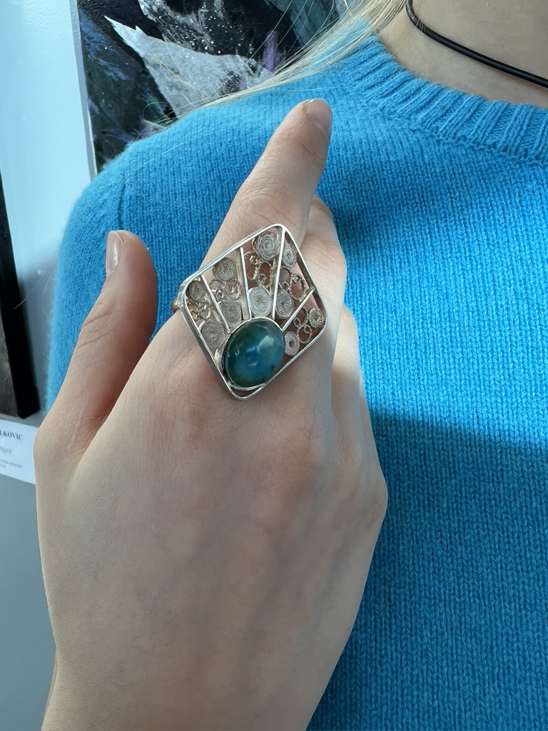 Filigree Andean Opal ring - Image 3