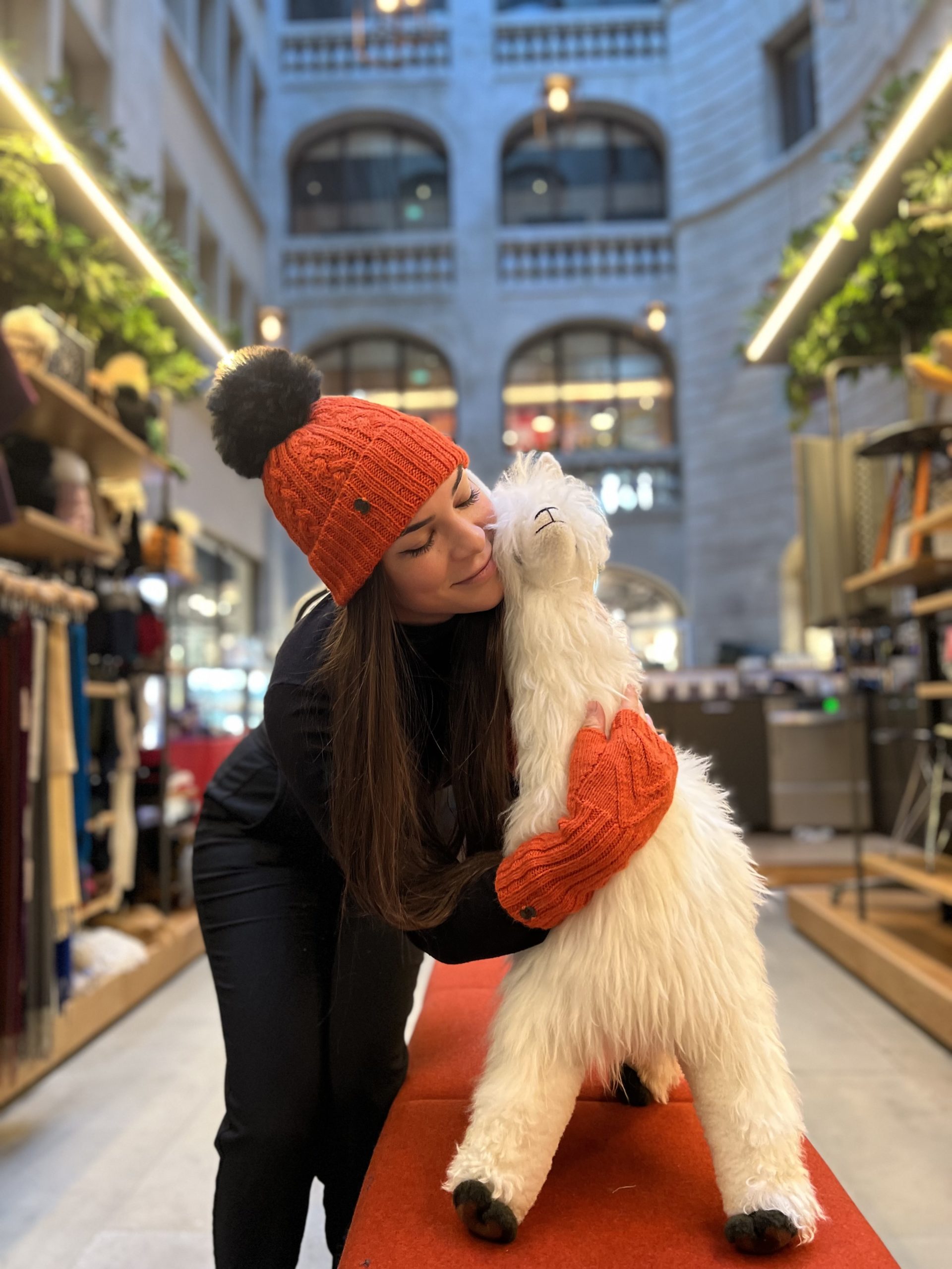 Beanie Orange with pompom