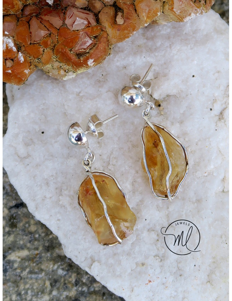 Druzy Citrine Earrings